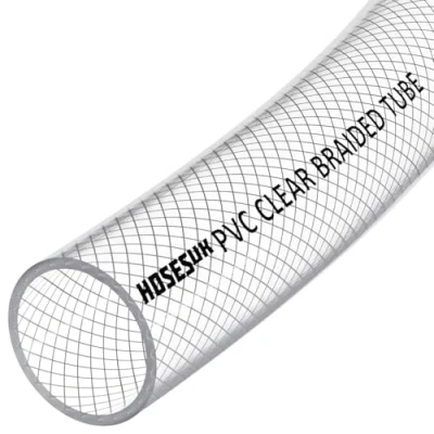 Afbeelding van 25mm (1&quot;) ID PVC Clear Versterkte Gevlochten Lucht, Water, Olie, Gas, Voedsel Flexibele Plastic Slang Buis 1 Meter