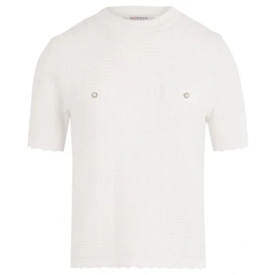 Afbeelding van Morgan Shortsleeved Tshirt basic, Dames, Maat: XS, Blanc