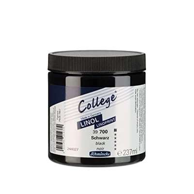 Afbeelding van Schmincke College Linol, Artists&#039; lino Colours, Zwart 237 ml, 39700053, reukarme drukinkt op waterbasis, lichtecht, gelijkmatige afdruk