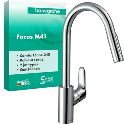 Afbeelding van Hansgrohe Focus M41 1 greeps keukenmengkraan 240 met uittrekbare