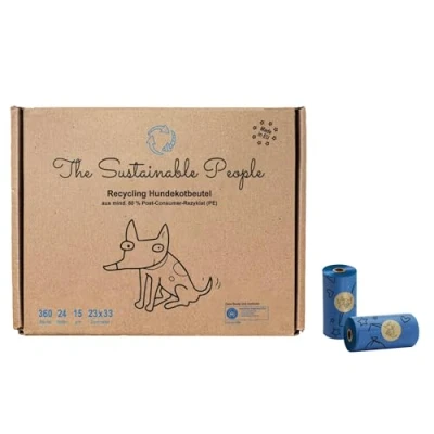 Afbeelding van The Sustainable People TSP Recycling hondenpoepzakjes Blue Angel gecertificeerd groot, lekvrij Made in EU 360 stuks min. 80% post consumer recyclaat (PE) sterk (15 µm) 23x33cm ontwerp