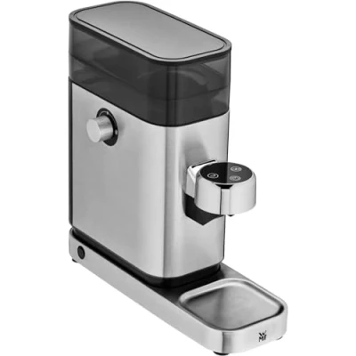 Afbeelding van WMF Lumero elektrische espressomolen 150 watt, led touch toetsen, 40 maalgraden, koffiemeelhouder, Cromargan roestvrij staal mat