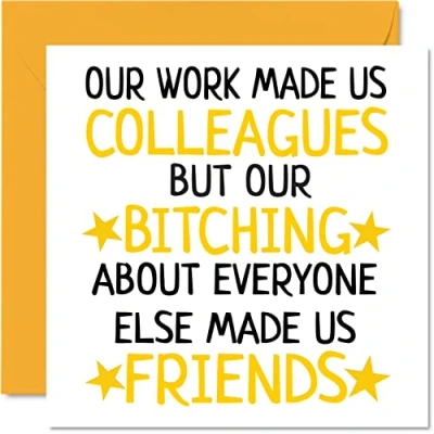 Afbeelding van Cadeaus achterlaten voor Collega&#039;s vrouwen mannen Chance B*tching Friends Sorry dat je veel geluk achterlaat in nieuwe baankaart, 145 mm x wenskaarten, grappige verlaten geschenken felicitatiekaart