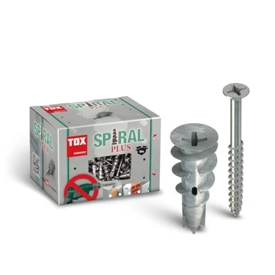 Afbeelding van TOX Plus Gipsplaat Gyproc Spiraalpluggen L32 mm + Schroeven (50 Stuks)