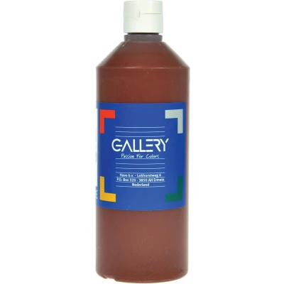 Afbeelding van Gallery Plakkaatverf, Flacon Van 500 Ml, Donkerbruin Plakkaatverf