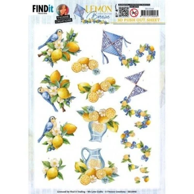 Afbeelding van 3D Push Out Yvonne Creations Lemon Breeze Bird