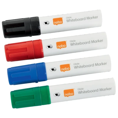 Afbeelding van Viltstift Nobo whiteboard Glide schuin assorti 10mm 4st