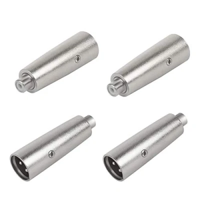 Afbeelding van LuluDa XLR 3 pins stekker 4 stuks naar RCA aansluiting adapter professionele audio microfoon converter