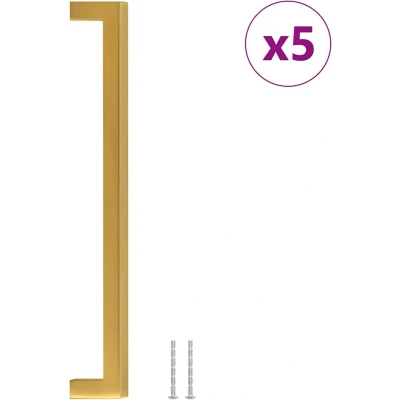Afbeelding van VidaXL Handvatten 5 st 224 mm roestvrij staal goudkleurig