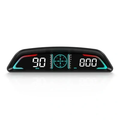 Afbeelding van AMROOLOO, Heads Up Display auto HUD Head Display, Mph en KM/H, Auto, Weergave autosnelheid, RPM, tijd andere functies, digitale snelheidsmeter voor