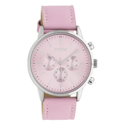 Afbeelding van OOZOO C10595 Horloge Timepieces staal/leder zachtroze 40 mm