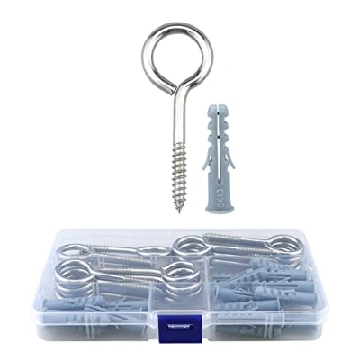 Afbeelding van Oogschroeven Metalen haken, 304 roestvrij staal Heavy Duty Oogbouten Kit, Gebruikt voor het bevestigen en van hout, tuin binnen buiten gebruik (M4/M5/M6) (M5*70)