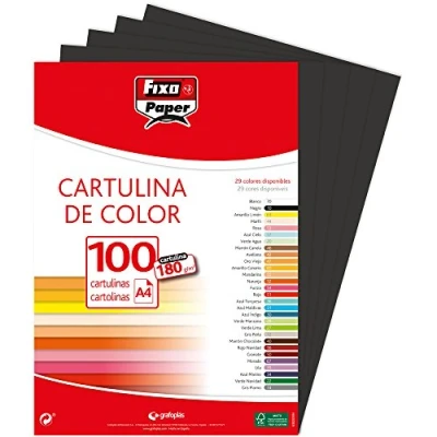 Afbeelding van Fixo Paper 11110410 100 stuks, zwart karton, A4, 180 g