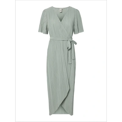 Afbeelding van YAS Yasolinda MIDI WRAP Dress Maxijurk, Dames, Maat: 34, Chinois green
