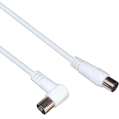 Afbeelding van PremiumCord TV M/F 90, 75 Ohm, 5m IEC coaxkabel wit (75 5m, 5 m, IEC, Mannelijk/Vrouwelijk, Wit, Ohm)