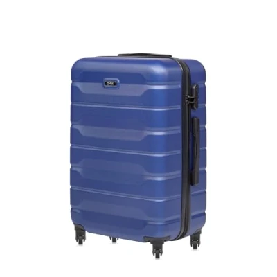 Afbeelding van OCHNIK Cabinekoffer, 72 x 47 29 cm, Harde koffer, reiskoffer met 4 wielen, middelgroot, trolley, handbagage, duurzaam, ABS, numerieke vergrendeling, blauw, Small, trolley zwenkwielen