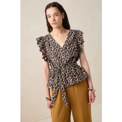 Afbeelding van Sissy Boy Bruine top met leopard print