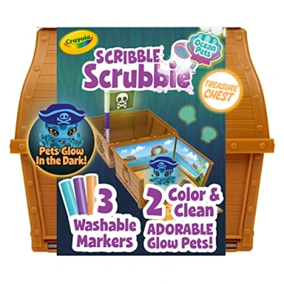 Afbeelding van CRAYOLA Scribble Scrubbie Pets Glow Ocean speelset, speelgoed voor jongens en meisjes, cadeaus kinderen, leeftijd 3, 4, 5, 6