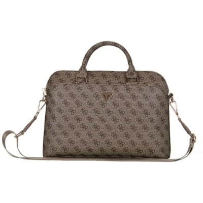 Afbeelding van Guess PU 4G Triangle Logo Laptoptas voor 13/14/15 inch Bruin