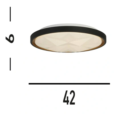 Afbeelding van Searchlight Plafonnière Satellite zwart met stereffect 26185 415