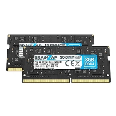 Afbeelding van BRAINZAP 16GB DDR4 RAM SO DIMM PC4 2133P 2Rx8 2133 MHz 1.2V CL15 Notebook Laptop Werkgeheugen (2X 8GB)