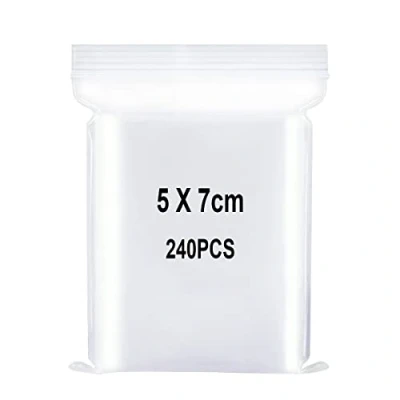 Afbeelding van Hersluitbare Transparante Plastic Tassen, Kleine Ziplock Polyzak, Zak Met Ritssluiting Druksluiting, Van Toepassing op Elektronische Componenten, Sieradenopslag enz. 5x7cm 240st