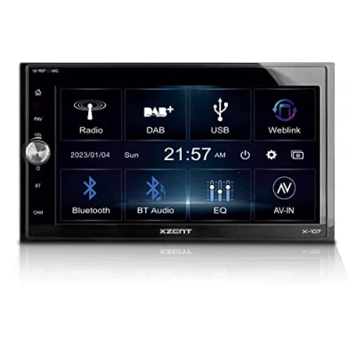 Afbeelding van XZENT X 107 2 Din autoradio voor auto&#039;s en campers, multimediasysteem met 6,75 inch / 17,1 cm touchscreen, mediacenter DAB+, USB, FM, Bluetooth, WebLink