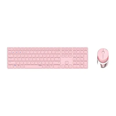 Afbeelding van Rapoo 9850M toetsenbord Inclusief muis Universeel RF draadloos + Bluetooth QWERTZ Duits Roze