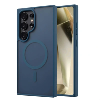 Afbeelding van Samsung Galaxy S24 Ultra MagSafe Hoesje Kunststof imoshion Hardcase/Backcover Donkerblauw Telefoonhoesje