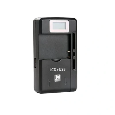 Afbeelding van Trade Shop universele lader laadstation tafellader voor Li Ion 3,7 V accu tot 6,5 cm, laadschaal 360 draaibaar geschikt vele smartphones mobiele telefoons digitale camera&#039;s accu&#039;s