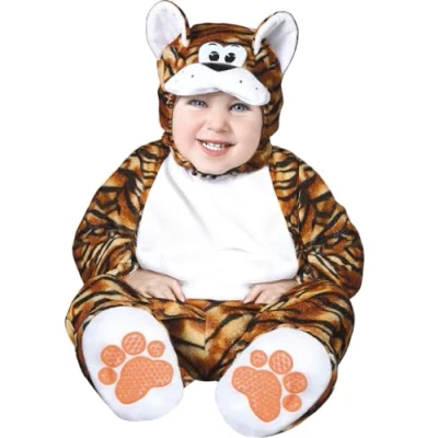 Afbeelding van Fiestas Guirca Verkleedpak Tijger Baby Polyester Bruin/wit Mt 6 12