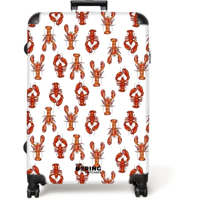 Afbeelding van NoBoringSuitcases.com® Koffer groot Reiskoffer lichtgewicht Kreeften patroon Rolkoffer met 4 wielen Grote trolley XL 98 liter bagage