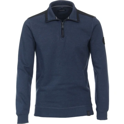 Afbeelding van Casa Moda Half Zip Trui Donkerblauw Indigo maat M Heren met Regular fit Pasvorm Polyester