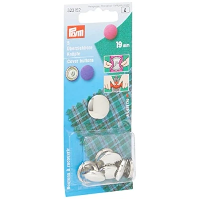 Afbeelding van PRYM 19 mm knoppen, zonder gereedschap, 5 stuks, messing zilver