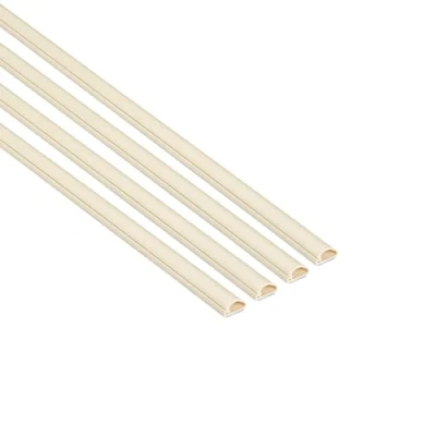 Afbeelding van D Line Micro Cable Trunking 4 pack, halfronde kabelhoes, overschilderbaar, zelfklevende draadafdekking, luidsprekerdraadhider, kabelbeheer 4x 16mm (B) x 8mm (H) 1 meter lengtes (4 meter)