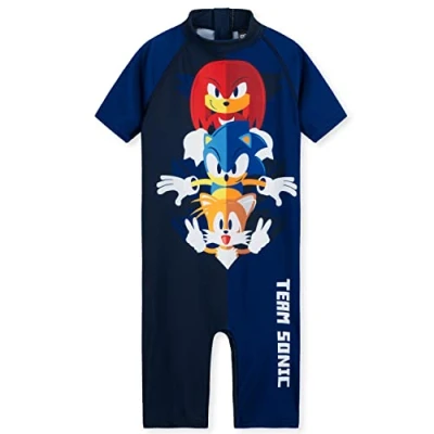 Afbeelding van Sonic THE HEDGEHOG badpak voor kinderen, kostuum zee 3 10 jaar, neopreen pak met figuren, cadeaus gamers, Donkerblauw, 4 5 Jaar