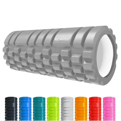 Afbeelding van Foam Roller en Massage van KG Physio Massagerol voor benen, rug armen Ultra lichtgewicht kern spierroller essentieel om diepe spanning los te laten 33 x 12,7 cm lange schuimroller