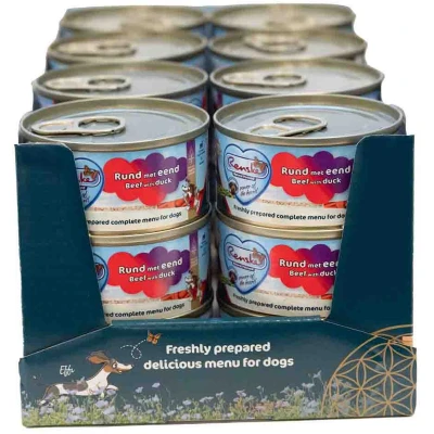 Afbeelding van 24x Renske Blik Vers Gestoomd Complete Menu Rund Eend 95 gr
