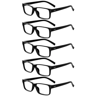 Afbeelding van Eyekepper Mannen Vintage Lezen Brillen 5 Stuks Leesbrillen voor Heren Dames Zwart Lijst +2.25
