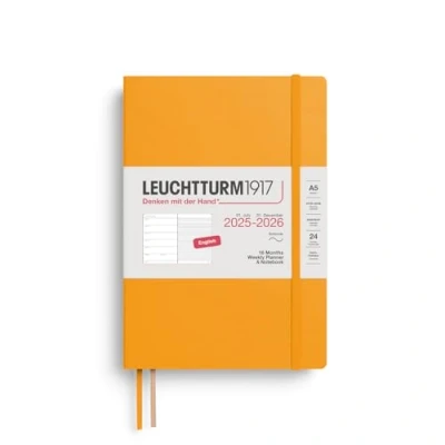 Afbeelding van Leuchtturm1917 A5 Medium Weekly Planner &amp; Notebook 2025/2026 (18 mnds) softcover Rising Sun