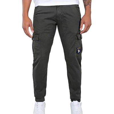 Afbeelding van Alpha Industries Petrol Patch Cargobroek, Heren, Maat: 32, Greyblack