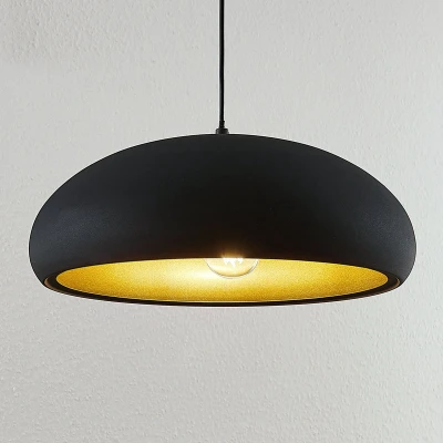 Afbeelding van Lindby plafondlamp 1licht metaal H: 15 cm E27 zwart, goud