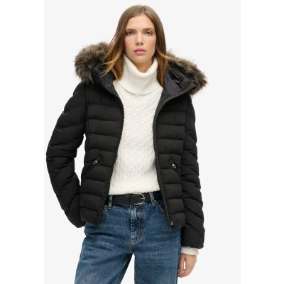 Afbeelding van Gewatteerd donsjack voor dames Superdry Fuji Faux Fur