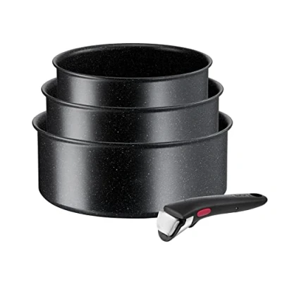 Afbeelding van Tefal Pannenset L39996 Ingenio Black Stone (set, 4 delig)