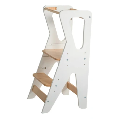 Afbeelding van Luna Toys Wit Houten Leertoren Keukenhulp LU 00552