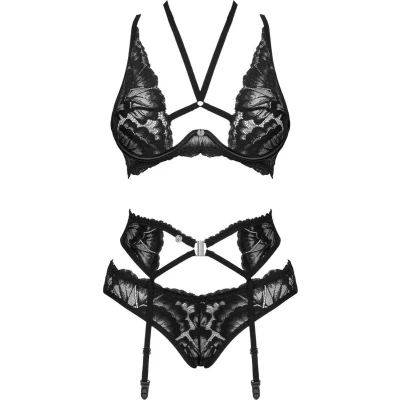 Afbeelding van Obsessive Alessya 3 pcs Set Zwart XS/S
