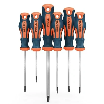 Afbeelding van Presch TX schroevendraaierset 6 stuks TÜV GS gekeurd Magnetische sterschroevendraaiers Binnenzeskant T Professioneel