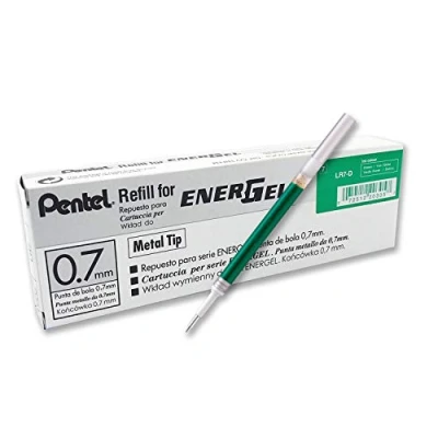 Afbeelding van Pentel LR7 navulvulling voor EnerGel pennen 0,7 mm kogelpunt, 12 stuks Stuk groen