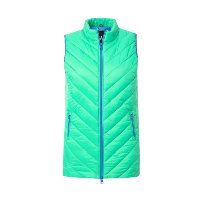 Afbeelding van Ulla Popken Hyprar Chevron Quilted Bodywarmer, Dames, Maat: 42/44, Spring green