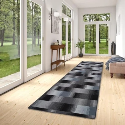 Afbeelding van Snapstyle Design velours vloerkleed loper Mystic Karo